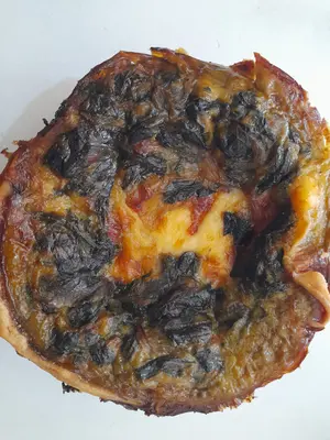 Tarta espinaca y muzarella.
