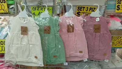 vestidos con volado de gamisé talle 0 al 4