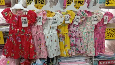 Vestidos de Fibrana con volados talle 2 al 6