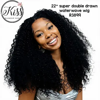 22" waterwave full frontal double drawn wig