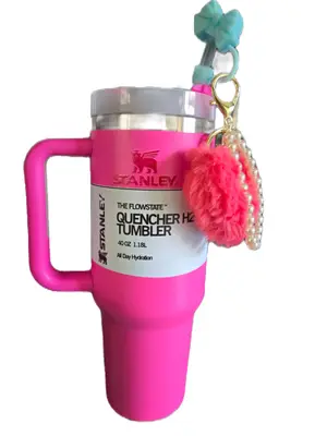 Stanley cup with keyholder and strawberry cap