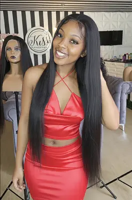 30" straight full frontal wig