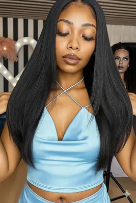 20" straight full frontal wig