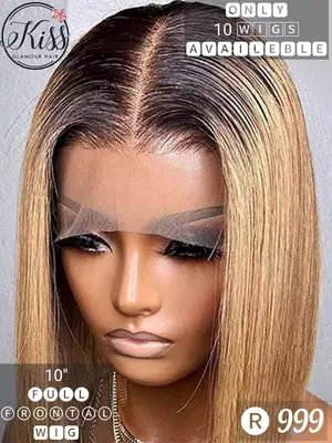 10" full frontal wig ( two tone)