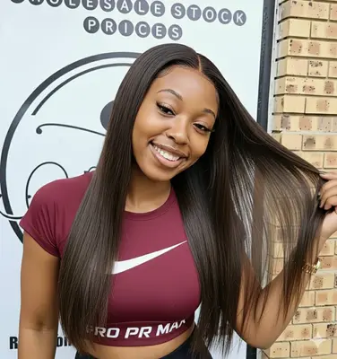 20" straight full frontal wig
