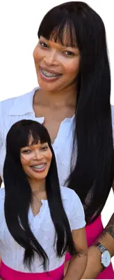 22" straight fringe wig