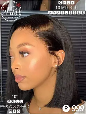 10" full frontal wig ( black)