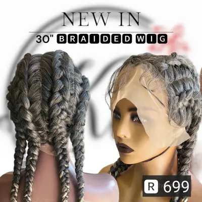 30" braided full frontal wig